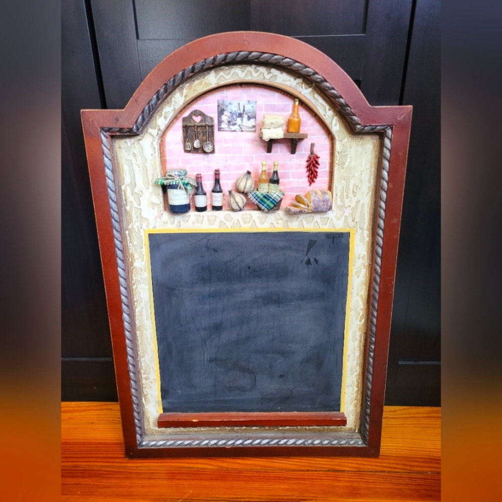 Decorative 3D Shadow Box Style Chalkboard with Italy Wine Bistro Theme